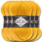 Alize 5 x 100g Superlana Midi Türkische Premium Wolle Baumwolle und Acryl Uni Handstrickgarne | Yarn | Garn | Strickgarn Einfarbig Baby zum Häkeln Stricken Kleidung Schals (Yellow | 488)