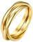FOCALOOK Wickelring Frauen Edelstahl 3er Ring Fingerring Vergoldeter Ring Größe 62 Jahrestagsring Freundschaftsring Schmuck Accessoire für Muttertag
