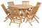 Rattanland | Gartenmöbel Set aus exotischem Teakholz “Sardinien” Tisch mit 6 Klappstühle Palermo V-legal zertifiziertes Holz