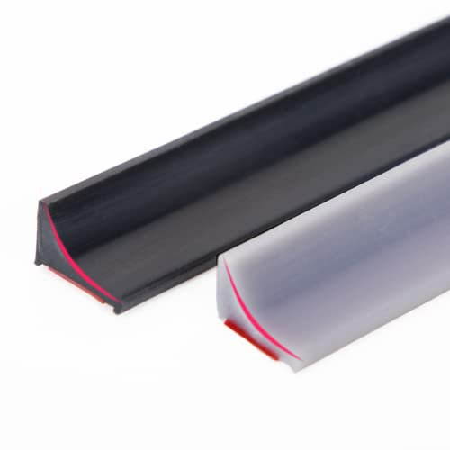 100CM Noir Barriere Seuil De Douche Anti Débordement Silicone Flexible,Barrage Eau Douche Autocollante,Barre Seuil Douche Italienne,Joint Barrière Porte Douche Pliable et Système Rétention Etancheite