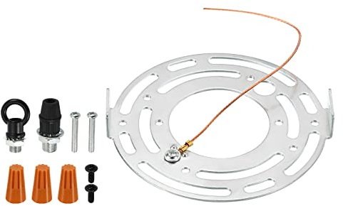 PATIKIL 105mm Round Ceiling Light Plate Kit, 1 Set Light Fixture Mounting Bracket Plate Steel Crossbar Hardware for Pendant Lamp Chandelier