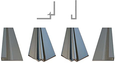 #plateART Aluminium Nische-Set für 3mm Duschrückwand oder Küchenrückwand (Silber matt), 250 cm Länge