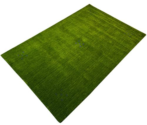 Orientteppich Gabbeh Handgewebt Teppich 100% Wolle Handloom Brücke Fussmatten (Maße: 170X240 cm, Farbe: Grün)