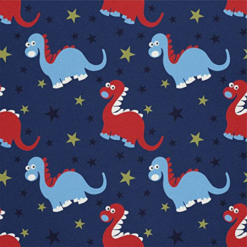 HEKO PANELS Stoff Oxford Wasserdichte Meterware Canvas-Stoff Polyester Stoff Zum Nähen Nähstoffe Möbelstoffe Dekostoffe Wasserabweisend Blickdicht Kinder Dinosaurier 1 Meter 155 x 100 cm, DX011