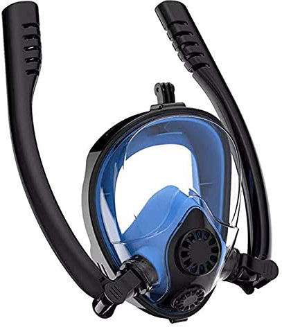 Vollgesichtsmaske, Schnorchelmaske für Erwachsene und Kinder mit Dual-Free-Breathing-System, Anti-Fog-Anti-Leck-Sicherheits-Tauchmaske, verbesserte Sicherheit, neuestes Dry-Top-System (M) (S)