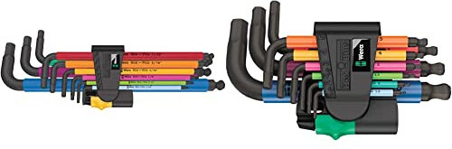 Wera 05022640001 950/9 Hex-Plus Multicolour Imperial 2, 9-teilig & 05133164001 950/9 Hex-Plus Multicolour 2 L-Key Set