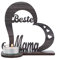 Waluna® Beste Mama Tischdeko Herz für Mama zu Weihnachten perfekt als Danksagung für Muttertag Mutti Geburtstaggeschenk Geburtstag für Sie (Lava)
