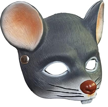 Rat Animal Masque Costume Cosplay 3D Souris Demi Masque pour Masque Festival Halloween, Gris foncé