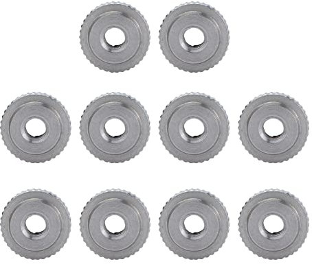 10 Pièces écrous Moletés en Acier Inoxydable Tête Plate à Travers le Trou écrou de Serrage à la Main (M4)