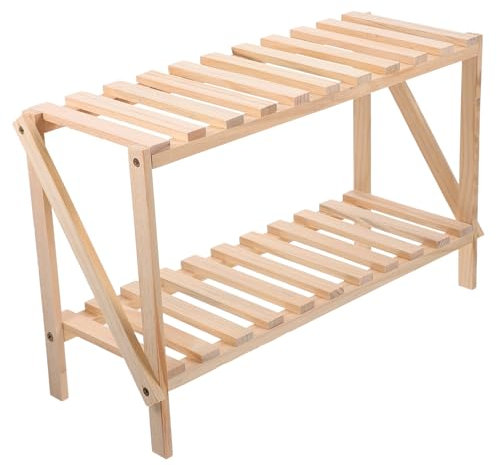 1Pieza Estante de Madera para Plantas Soporte de Macetas Multicapa para Jardín Estante Decorativo de Almacenamiento Versátil para Flores y Plantas Interiores y Exteriores
