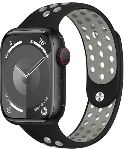 Sportarmband für Apple Watch Armband 40mm 41mm 38mm iWatch Armbänder 46mm 44mm 45mm 42mm Herren/Damen,Weiches Atmungsaktiv Silikon Band für Apfelband Series 10 9 8 7 6 5 4 3 Se Ultra/2 49mm Nike+