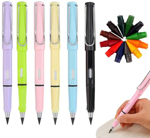 DALAETUS 18 Stück Ewiger Bleistift Set, Kein Tintenstift mit Ersatzspitzen, Unendlicher Bleistift für Schreiben Malen Skizzieren
