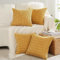FDTERN 4er Set Boho Kissenbezug 45x45 cm Kurkuma Einfarbig Flauschig Kissenbezüge Kordsamt Kissenhülle Dekokissenbezug Sofakissen Dekokissen Herbst Deko für Sofa Schlafzimmer Wohnzimmer Balkon