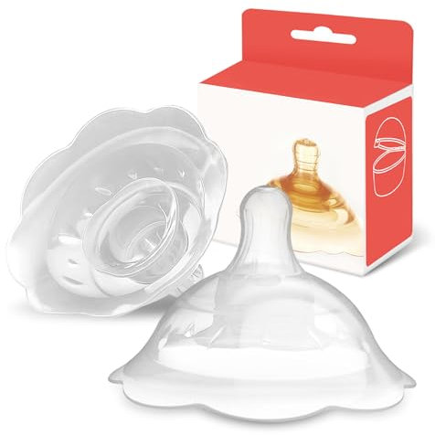 Elfzone Brustwarzenschilder für Neugeborene, Silikon, Weiß