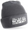 Herzbotschaft Beanie Strickmütze mit Spruch | Die TUT nix. Die Will nur Wein | grau | Unisex SoftTouch angenehm weiche und warme Wintermütze | OneSize Einheitsgröße für Erwachsene