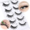 Natural Self Adhesive Eyelashes Cat Eye Lashes No Glue Needed Reusable Self Adhesive Lashes Wispy Lashes without Eyeliner False Eyelashes Pre Glued Fluffy Strip Lash 5 Pairs by Zegaine