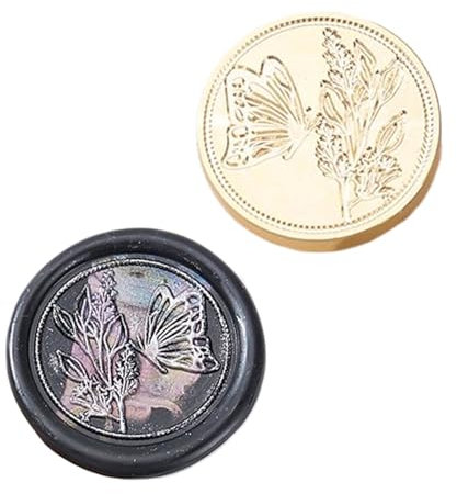 LARUISEE Siegelwachsstempel Messingstempel Schmetterlings-Serie Wachssiegelstempel für Scrapbooking Hochzeit Verlobung Einladungskarte Siegelwachsstempel Schmetterlings-Serie Wachssiegelstempel für