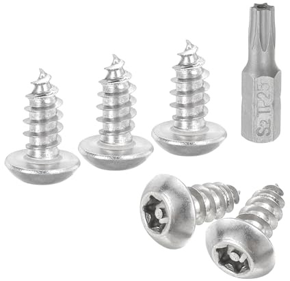 QUARKZMAN 20 Stück Holzschrauben Halbrundkopf Torx Blechschrauben M5 x 12mm Linsenkopfschrauben Torx-Rundkopfschrauben 304 Edelstahl Selbstschneidende Schrauben Sicherheitsschrauben(Silber)