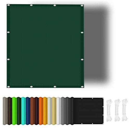 Vela Ombreggiante Rettangolare 6 x 8 m Protezione Raggi UV 98% Vele Ombreggianti Rettangolare Telo Parasole per Cortile/Tetto, Verde Scuro