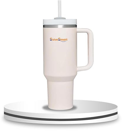 Travel Mug 40oz Tembler Straw Lid and Handle, Sainless Steel Vacuum Insulted Double Wall Travel Flask Car Water Coffee Mug Thermos for Cold & Hot Coffee 1182ml (Rose Pink)