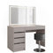 Vicco Schminktisch Sherry, Kosmetiktisch mit Spiegel, Cashmere, 120 cm mit LED-Spiegel und Hocker