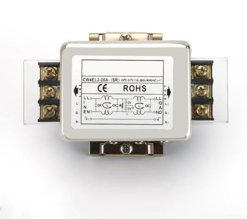 Morsettiera bipolare da 220 V, filtro di alimentazione monofase, per purificazione EMI Filtro di alimentazione CW4L2-sopprime efficacemente le interferenze continue e intermittenti di impulso (20A sì)
