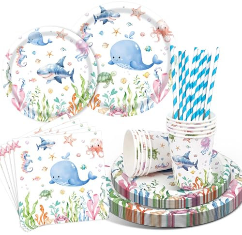 YEJIKJ Platos de papel para decoración de cumpleaños infantiles, vajilla de fiesta de cumpleaños infantil, platos de papel multicolor, vajilla de fiesta de cumpleaños, decoración de cumpleaños para