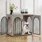 Hzuaneri Hundekäfig Möbel, 68cm Hundebox für Zuhause, 3 Türen, Bogentür, Moderne Hundebox Indoor für Hunde, Beistelltisch, Hundekäfig Hochbelastbar, 68 x 49 x 56 cm, Hell Elfenbein DFC85505B