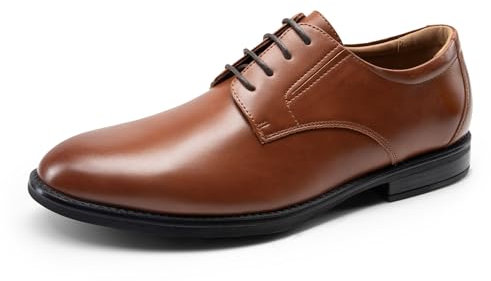Bruno Marc Zapatos de Vestir Hombre Oxfords Cordones Clásico Traje Formales Derby con Cuello Acolchado y Suela Antideslizante,Size 42,Marrón,BMUMOX2522