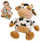 JWTRSVTY 35 CM Cartoon Kuh Stofftier Kuscheltier, Niedliches Plüschkuh-Spielzeug, Kalb Puppe Kuscheltier, Gelb Braun PlüschKuh, Kuh Flauschiges Stofftier, für Jungen Mädchen Kinder Geburtstag Geschenk