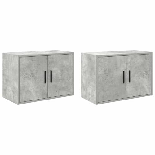 vidaXL Pensili per Garage 2 pz Grigio Cemento in Legno Multistrato