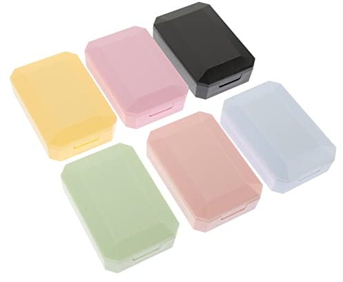 FRCOLOR 6sets Contact Lenses Case Mirror Travel Lens Holder Box Organizing Case Compact Portable for Contacts Lenses