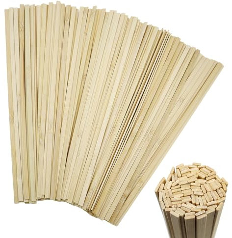 100 Stück Bambus Holzleisten 30cm Holzlatten Lange Bambus Leisten Holzstabchen zum Naturholz Bastelholz Bambusstabe für DIY Bastelprojekte Arts Craft Modelbau Kunst, 2x7x300mm
