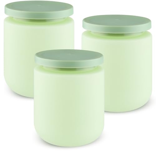 16.9oz/500g Plastic Containers Large Makeup Sample Storage Pot with Lid & Inner Liner for Lotion Cream Ointments DIY Makeup Travel - 3 Pcs