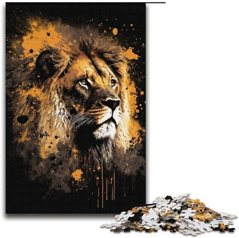1000 Teile für Erwachsene und Kinder von Jigsaw Art Neon-Löwe-Puzzles für Erwachsene Papierpuzzle 1000 PCS (38 x 26 cm)
