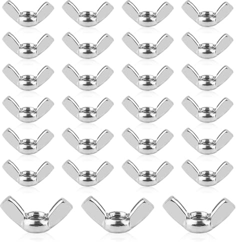 Sunyunze 40pcs Flügelmutter M6 Flügelmuttern Edelstahl Schmetterlingsmutter | Silber Metrische Rostfreie Wing Nut für DIY Tools Möbel Elektronische Geräte Hardware