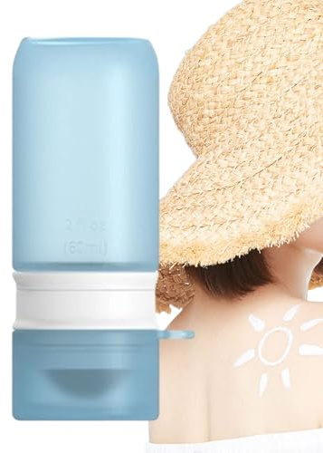 Applicateur de crème solaire Roll On | Bouteille distributrice en silicone rechargeable de 100 ml | Applicateur portable de lotion et bloqueur solaire pour visage et corps | Idéal pour