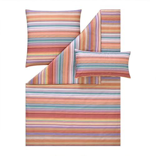 ESTELLA Bettwäsche Ruth | Multicolor | 135x200 cm + 80x80 cm + 40x80 cm | seidig-glänzende Oberfläche | pflegeleicht & trocknerfest | atmungsaktiv & anschmiegsam | 100% Baumwolle