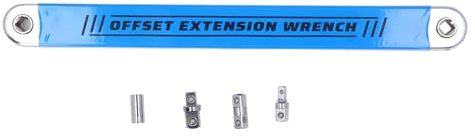 XZXCVN Offset Extension Wrench Set with Drive Adapters, 15 Inch Heavy Duty, 3 / 8in to 1 / 2in 1 / 4in Socket Adapter - Durable Aluminum Build, Multifunctional Access Tool for Confined