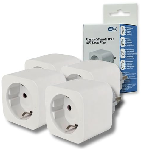 4 Prese Smart WiFi 16A 3680W, Monitoraggio Consumi in Tempo Reale, Compatibile Alexa e Google Home, Timer, Controllo Remoto App Smart Life, Automazione Alba Tramonto