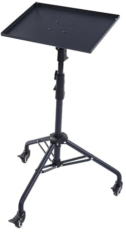 Hamwesh Projector Stand, Height Adjustable From 71 to 130cm with Swivel Wheels and 180 Degree Tilt Tray, for Laptop Tablet Projector DJ Gear Office Home Outdoor Studio