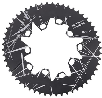 Buxuaaaa 52T / 54T / 56T / 58T / 60T - Plato estrecho y ancho para bicicleta plegable de carretera, aleación de aluminio, alta resistencia, 110/130BCD, plato ovalado para bicicletas