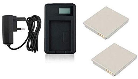 Charger and 2Pcs Battery for Canon Digtal IXUS 30, 40, 50, 55, 60, 65, 70, 75, 80 IS, 82 IS, 100 IS, 110 IS, 115 HS, 120 IS, 130, 220 HS, 230 HS, 255 HS, I Zoom, i7, i7 zoom Camera - For NB-4L Battery