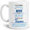 Tasse mit Spruch Stolzer Boss Eines Ungeheuer Fantastischen Teams Weiss - Abschieds-Geschenk/Büro/Arbeit