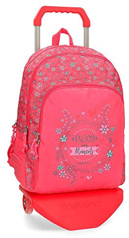 Movom Enjoy Sac à dos double compartiment avec chariot Rose 33x44x13,5 cms Polyester 19.6L