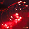 Rote Lichterkette Batterie, Kupfer Lichterkette, 50er Kleine LED Lichterkette mit Timer für Weihnachten, Urlaub, Festival, Kinderzimmer, Schlafzimmer, Energieeffizient, 5 Meter, 2er Pack