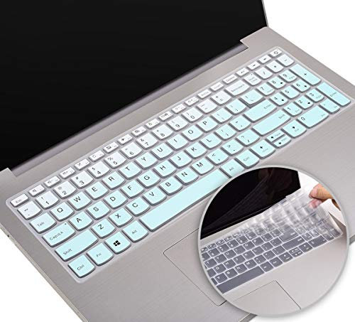 2 Pack Lenovo IdeaPad Keyboard Cover for 2020 2019 15.6 Inch Lenovo Ideapad S145 S340 L340 130 330 330s 340s 520 S540 720s, 17.3 Inch Lenovo Ideapad 320 330 L340 Skin(Ombre Mint+Clear)