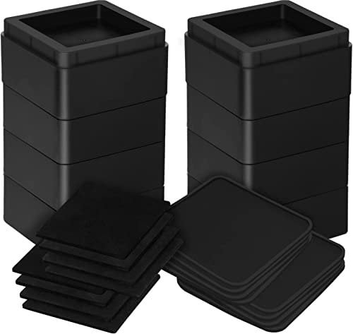 Utopia Bedding Premium Mobili Regolabili e Alzata Letto 8 Pezzi (5 cm to 10 cm) - Plastica Durevole con Schiuma, Gomma Antiscivolo Pads - Alza Il Tuo Letto, Divano, Tavolo, Sedia - Nero