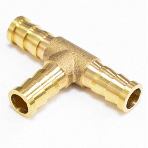 8 Mm Ou 5/16 Id Laiton Barb Splicer Raccord, T-Shaped 3 Voies, Barb Raccord De Tuyau d'air Gaz Carburant De L', Barbed T Connecteur