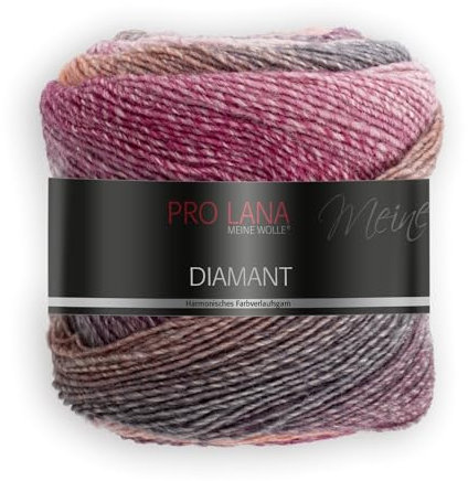 Pro Lana Diamant Farbe 91, Wolle mit Farbverlauf, 1 Knäuel = 1 Schal, 150g, 525m